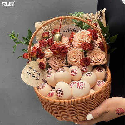 草编手提礼品水果篮子花心思