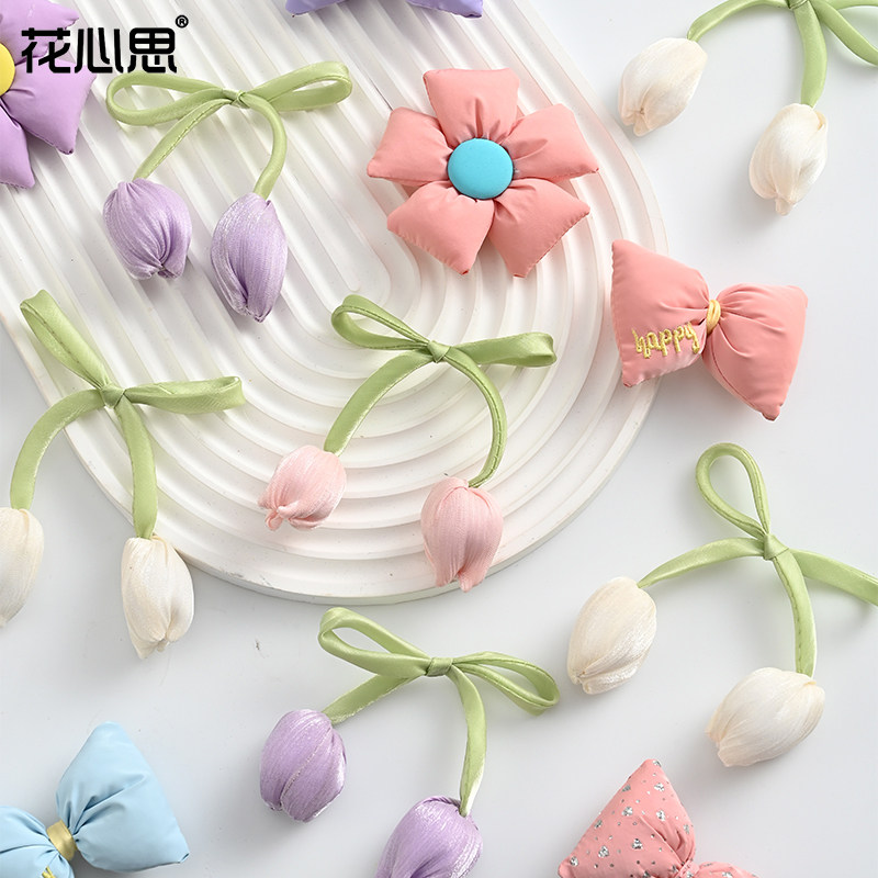 花心思郁金香蝴蝶结花束diy材料