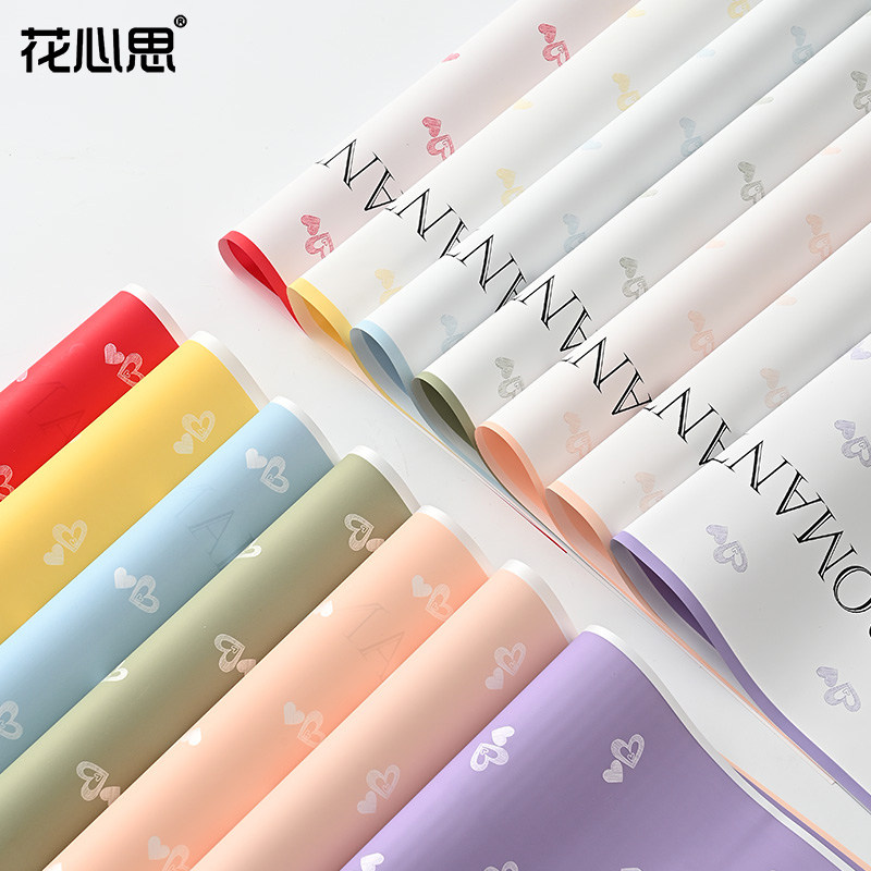 双面心意欧雅纸糖果色英文防水