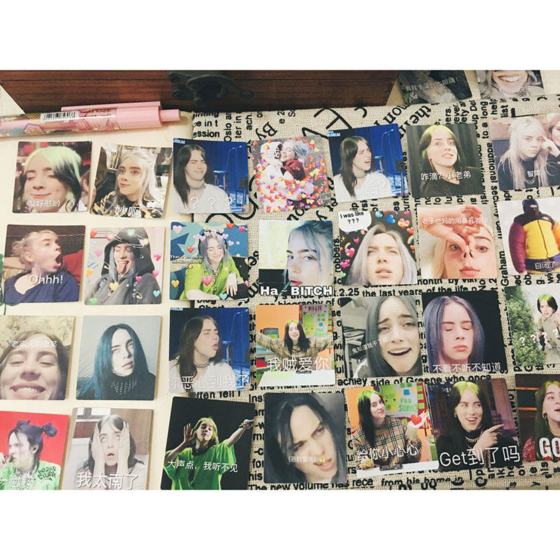 碧梨表情包贴纸 billieeilish手帐同款欧美明星相册日记装饰贴画