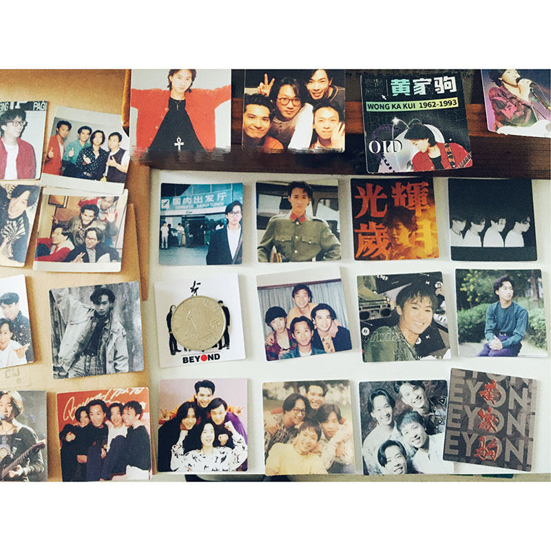 黄家驹纪念品方贴 beyond贴纸复古怀旧摇滚乐队装饰自粘老式贴画