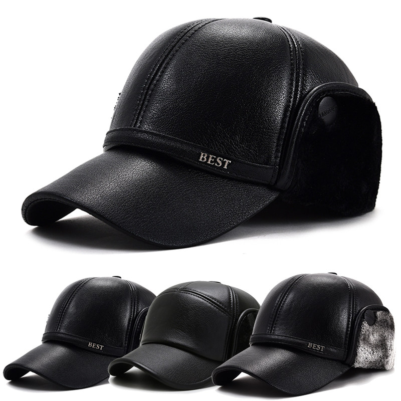 Hat man Autumn and winter Cotton cap Leatherwear Cap Ear Middle and old age the elderly dad thickening keep warm Baseball capin the Accessories/Leather belt/Hat/Muffler , Hat  category - from Buy2taobao.com to provide professional Taobao agent buy service
