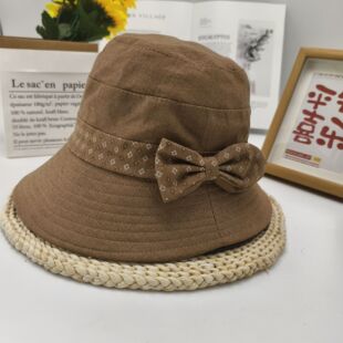 春秋适合老人戴的帽子女款渔夫帽妈妈奶奶老年人盆帽薄款遮阳布帽