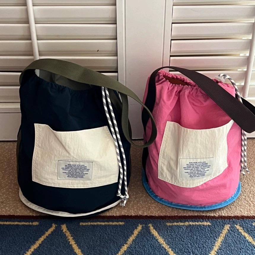 韩国小众多巴胺夏日防水单肩包网包抽绳包轻便沙滩海滩游泳包