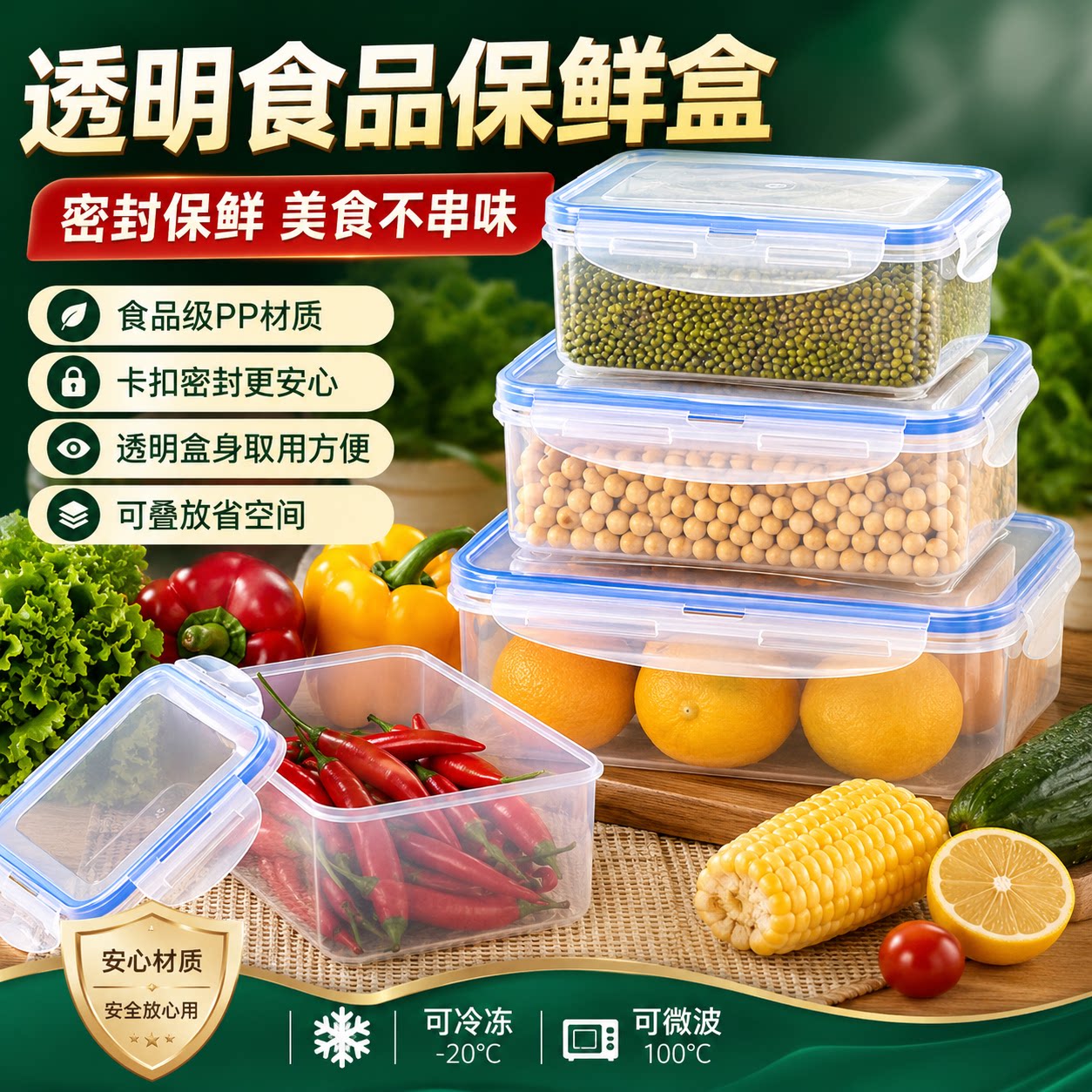 食品级微波可加热密封保鲜盒饭盒