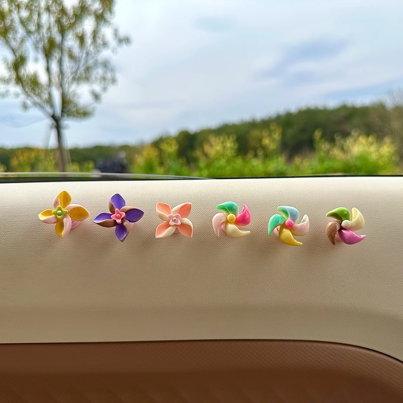 电动车迷你小风车装饰摆件