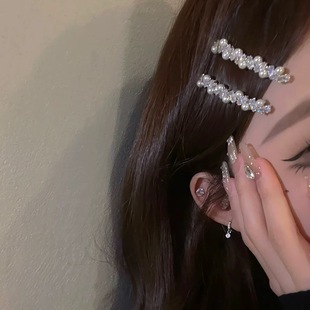 blingbling~轻奢闪钻珍珠锆石一字夹侧边夹边夹ins风高级感气质女