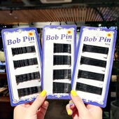 韩版 黑色一字夹发夹喷漆边夹刘海发卡隐形头饰波浪盘发固定U型夹