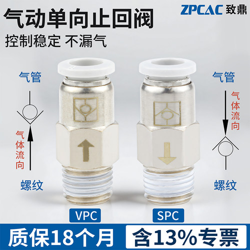 气动单向阀SPC6-01止回阀接头