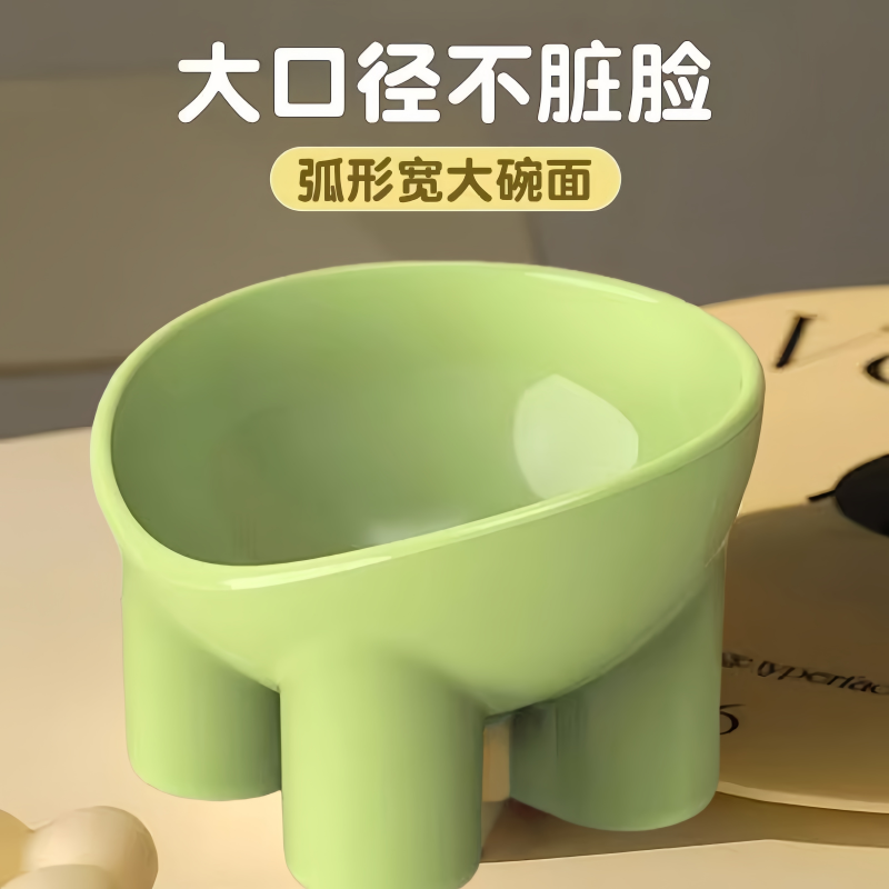 猫碗大容量猫食盆高脚护颈吃饭喝水饭碗狗碗防打翻登山帐篷