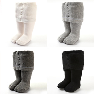 秋冬季毛圈加厚宝宝连裤袜女童袜子舞蹈袜薄绒大pp儿童婴儿打底袜