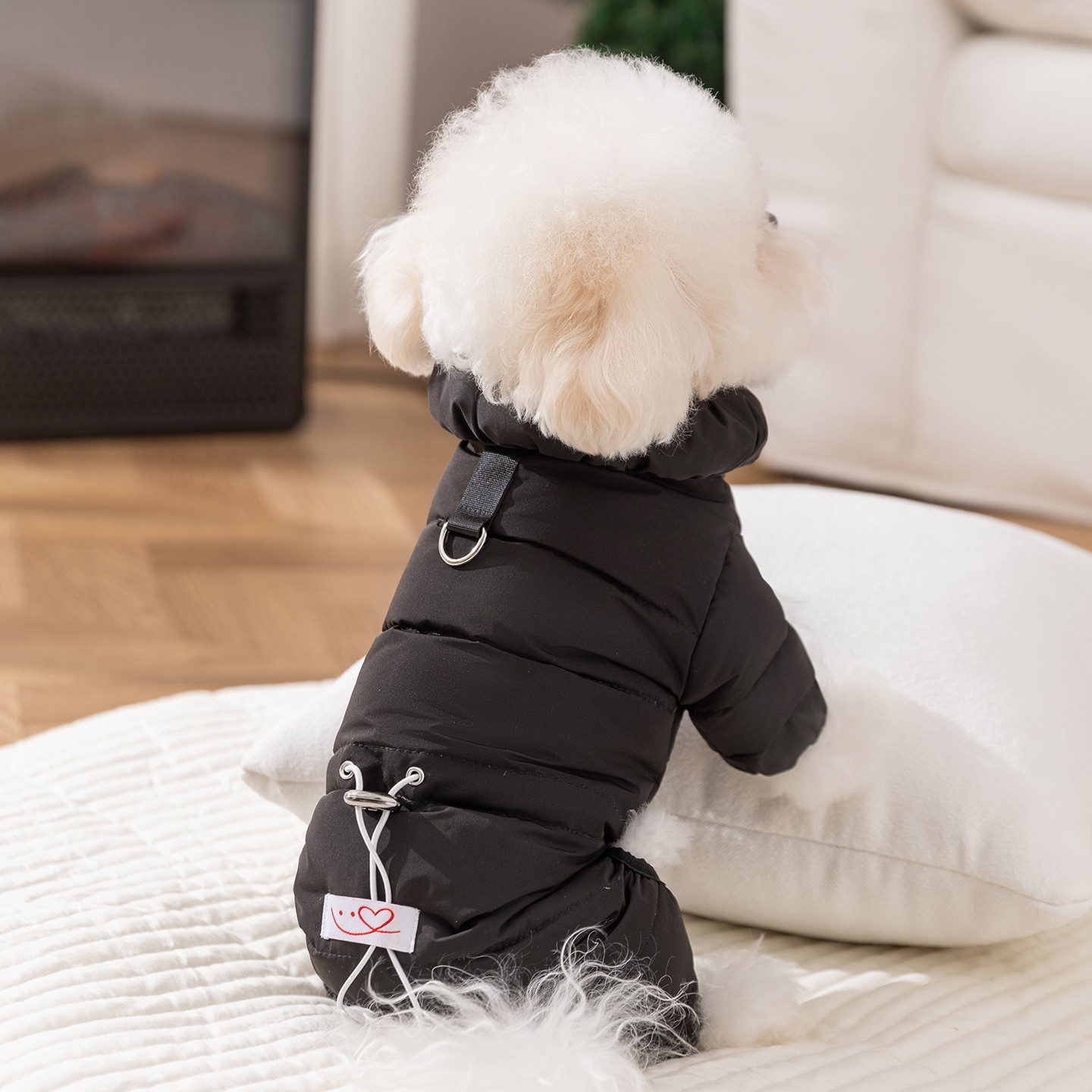 秋冬季保暖小狗狗衣服四脚石墨烯牵引羽绒服中小型犬泰迪宠物衣服