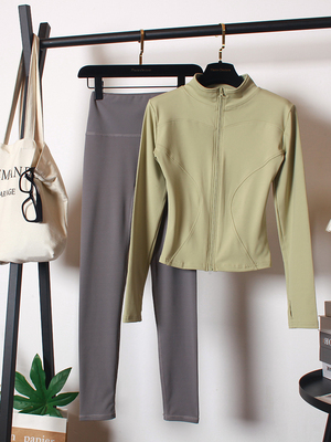 跑步衣服套装女秋冬新速干瑜伽服