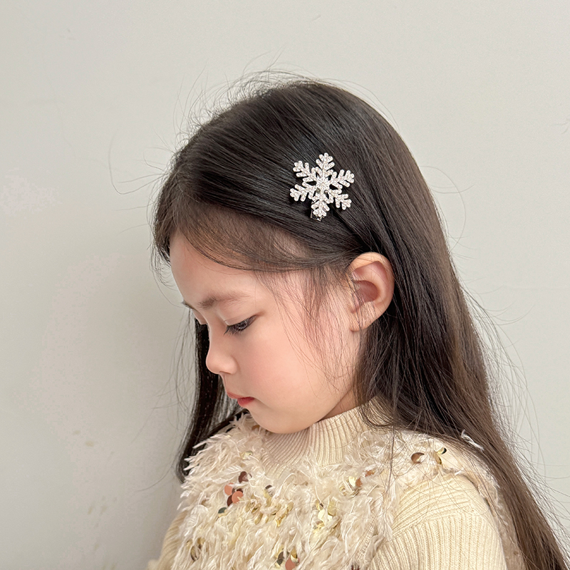圣诞节儿童发夹雪花公主女