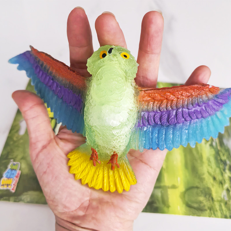 仿真软胶猫头鹰小鸟鹦鹉老鹰飞禽模型解压发泄拉伸儿童玩具捏捏乐