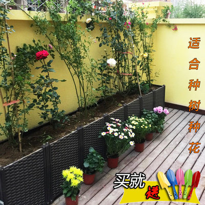 阳台种植箱种菜盆长方形设备屋顶家庭菜园特大种树箱花盆槽包邮 虎窝淘
