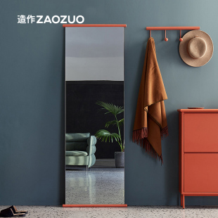 造作镜子全身镜挂墙入户玄关穿衣镜设计师壁挂悬挂美术馆大墙镜