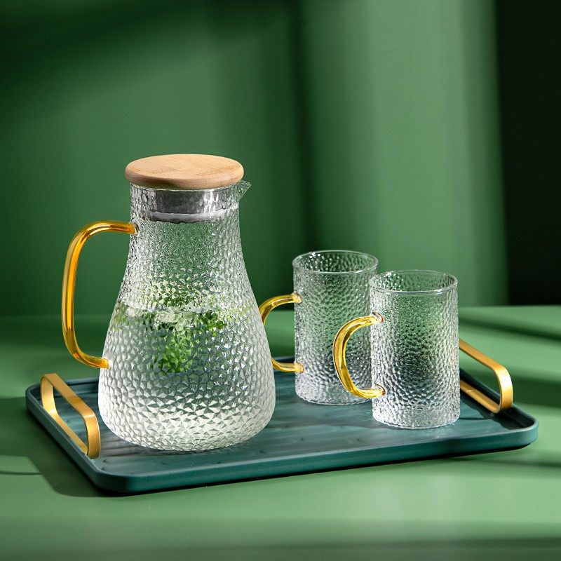 锤纹冷水壶家用玻璃耐高温冷热凉水杯大容量夏季客厅冰水泡茶扎壶,餐饮具,冷水壶,淘宝优惠券,粉丝福利购,淘宝优惠卷