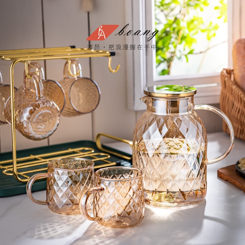 波昂琥珀色耐热玻璃水壶套装