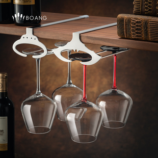 勃艮第红酒杯轻奢高级感家用水晶玻璃葡萄高脚杯子套装不锈钢杯架