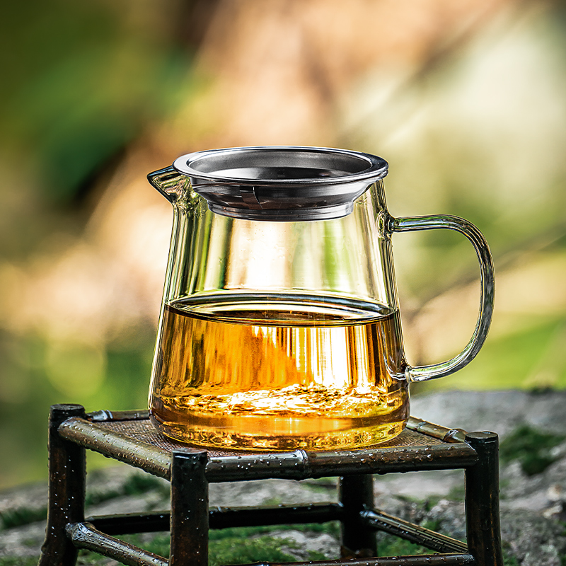 公道杯玻璃茶漏一体滤网分茶器耐热茶海单个泡茶导流功夫茶具配件