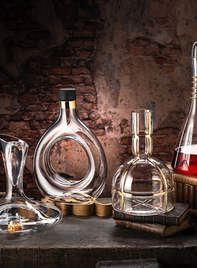 红酒醒酒器高端水晶酒瓶轻奢大容量玻璃扎壶分酒器套装葡萄酒器具