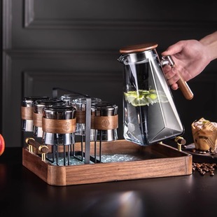 家用客厅茶具现代简约成套杯子茶壶高颜值待客用 轻奢水壶水具套装