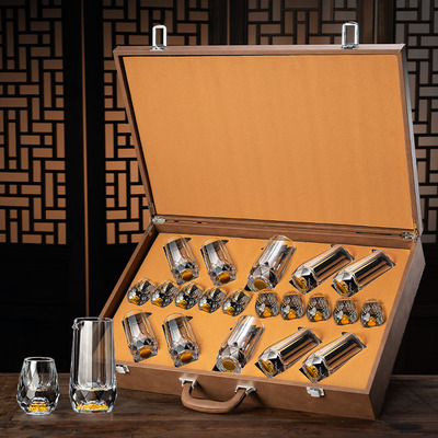 【白酒杯精装皮箱】水晶白酒杯