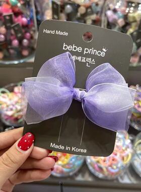6.15韩国bebeprince儿童发饰梦幻网纱蝴蝶结发夹边夹