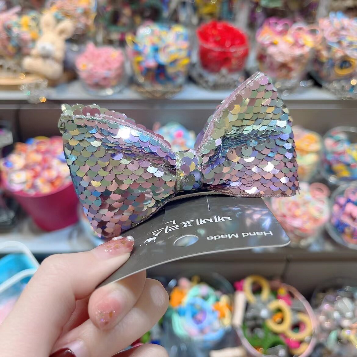 韩国儿童发饰bebeprince彩色亮片立体蝴蝶结头饰发卡甜美公主发夹