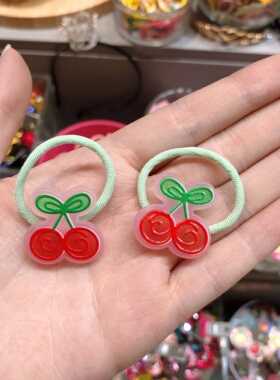 韩国bebeprince儿童发饰可爱亚克力水果葡萄樱桃发圈马尾扎头绳