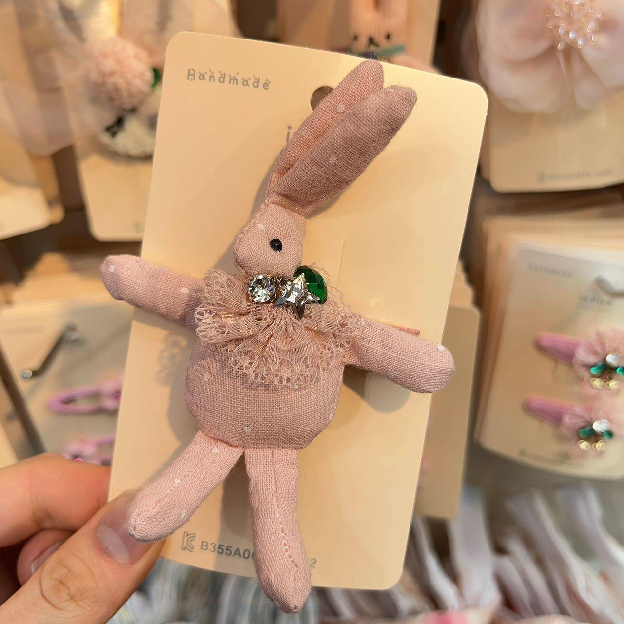 22直播韩国inpink儿童可爱甜美小兔水钻花朵对夹发夹发卡合集