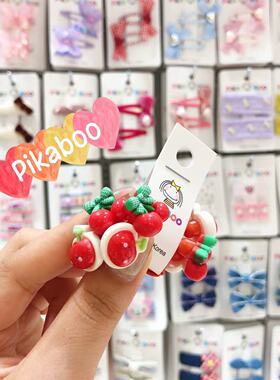 韩国pikaboo儿童新款发饰彩色行番茄草莓樱桃绕绕发绳发圈