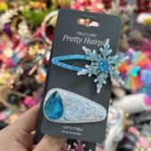 12.7韩国pretty hairpin儿童发饰可爱雪花水钻发夹边夹