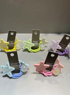 6.29韩国东大门bebeprince儿童发饰yk2水钻字母彩色星星发绳发圈