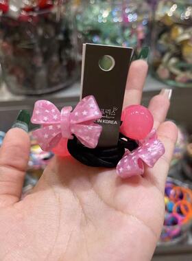 2.16韩国bebeprince儿童发饰亚克力波点蝴蝶结球球发绳发圈