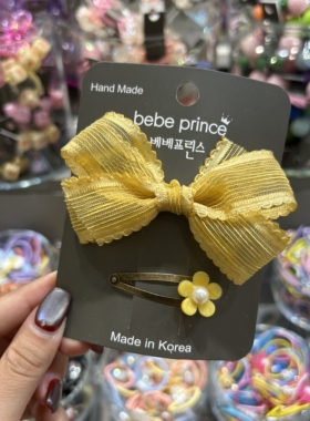 韩国bebeprince儿童发饰新款小花朵蝴蝶结搭配发夹bb夹鸭嘴夹套组