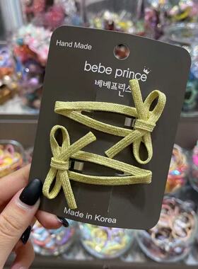 3.23韩国bebeprince儿童发饰皮筋蝴蝶结发夹边夹对夹
