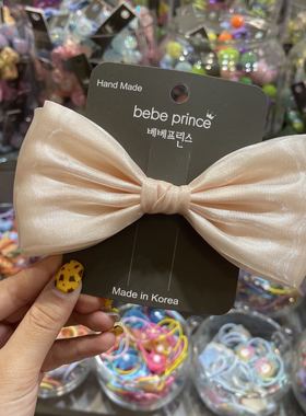 8.20韩国bebeprince儿童发饰新款丝光双层大蝴蝶结发夹鸭嘴夹