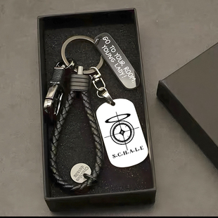 蔚蓝档案钥匙扣千禧年阿拜多斯军牌吊坠夏莱二次元创意潮饰品定制