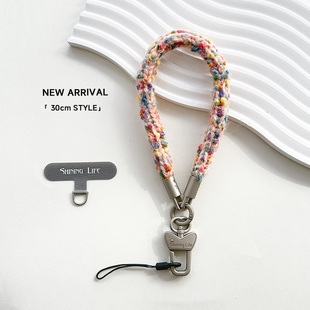 Shininglife原创秋冬毛绒短款 手机挂绳女高端相机防偷挂链 手腕式