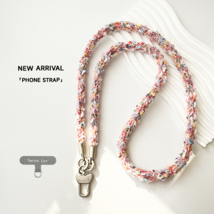 Shininglife时尚 毛绒电话斜挎背带女高级感原创金属扣结实手机绳