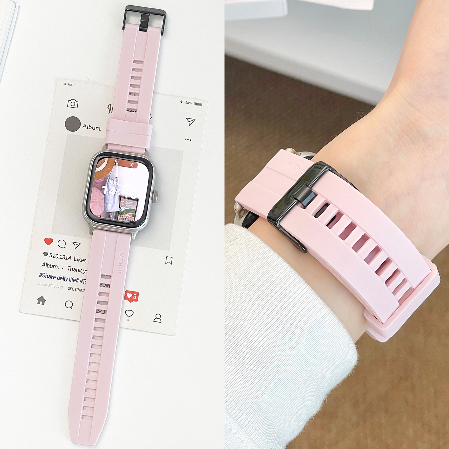 适用vivo watch Gt雅致款硅胶表带iqoowatchgt替换腕带eSIM版通用蓝牙版男女个性时尚表链防摔耐磨保护壳配件