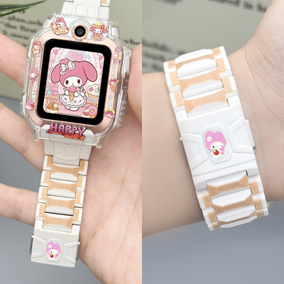 适用于小天才儿童手表Z6pro少年版陨石灰茶金白表带Z6A个性卡通透气磁吸闪扣替换腕带Z6S通用叶罗丽款手表链