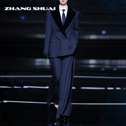 ZHANG SHUAIZHANGSHUAI张帅新品拼接丝绒西服套装