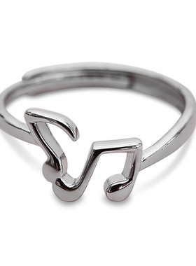 音符戒指烽之银纯银小众女