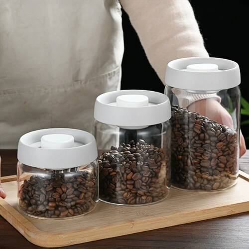 Coffee Beans Vacuum Sealed Tank Glass Sealed Jar Household M