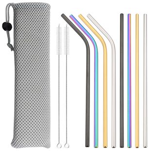 Steel Straw Set 11pcs Reusable Stainless Color Str 304