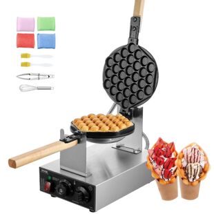 SucceBuy Commercial Egg Bubble Waffle Maker 1400W Non-Stick