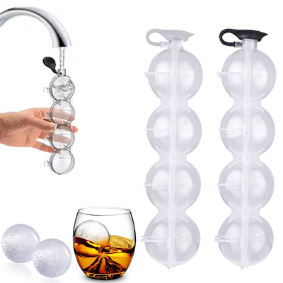 4 Hole Ice Cube Makers Round Ice Hockey Mold Whisky Cocktail